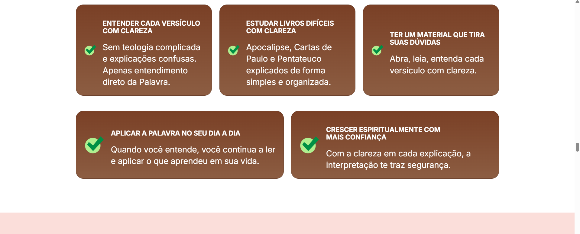 Benefícios do material explicado versículo por versículo