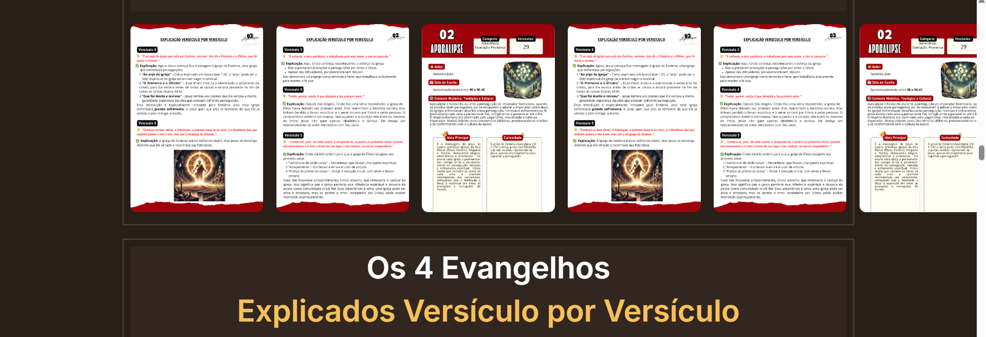 Páginas de Apocalipse e Os 4 Evangelhos