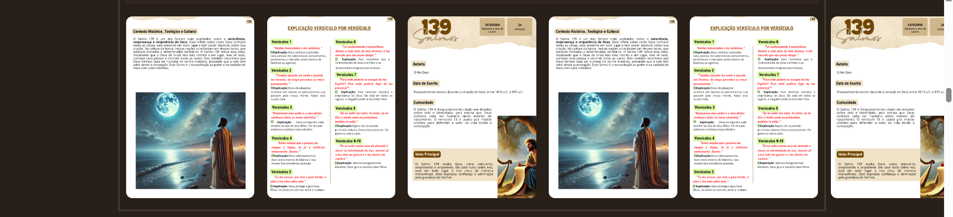 Páginas explicativas do Salmo 139