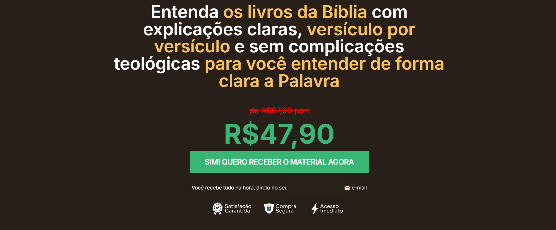 Chamada para ação - receba o material agora
